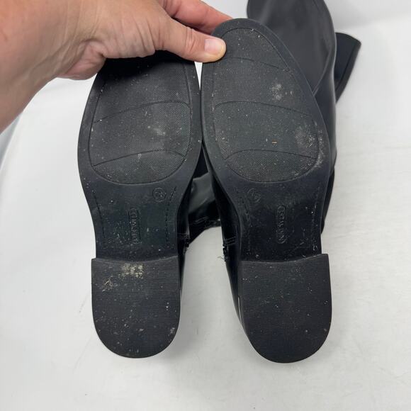 Nine West Black Leather Over-the-Knee Riding Boots Women’s Size 7.5 - Picture 7 of 12